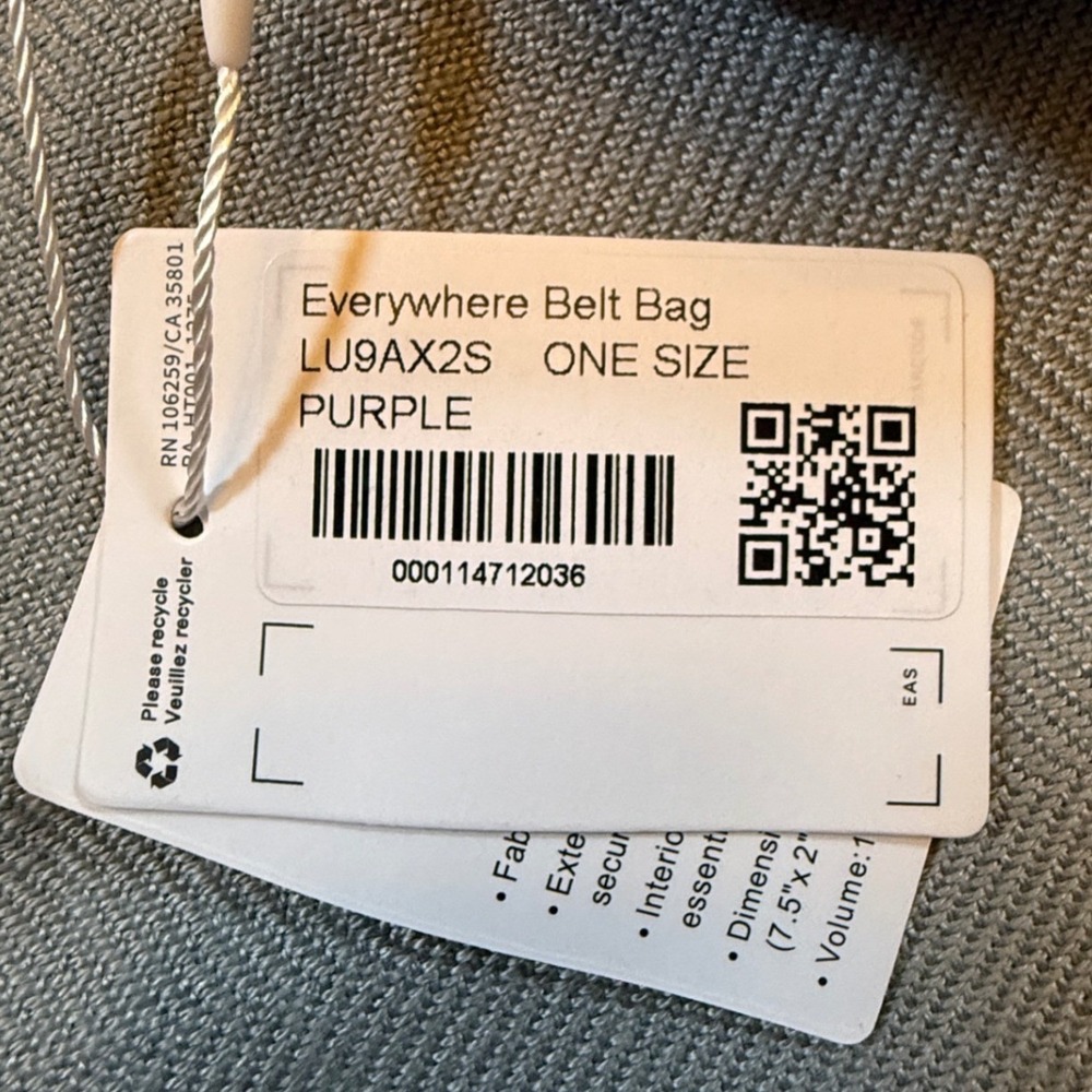 Lululemon Everywhere Belt Bag 1L Purple Gold Logo LU9AX2S Crossbody Fanny Pack - Picture 4 of 10